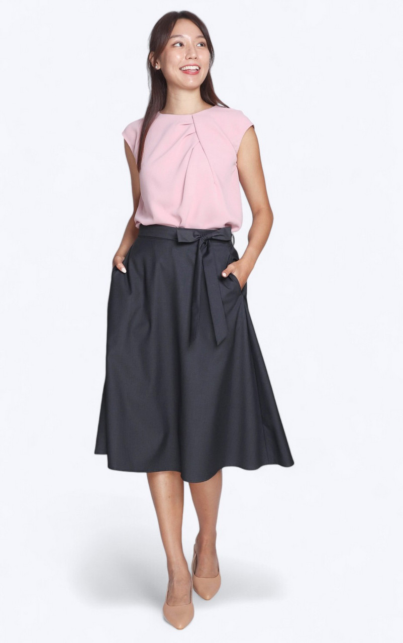 A-line Flare Skirt - Charcoal Grey | Online Ladies Office